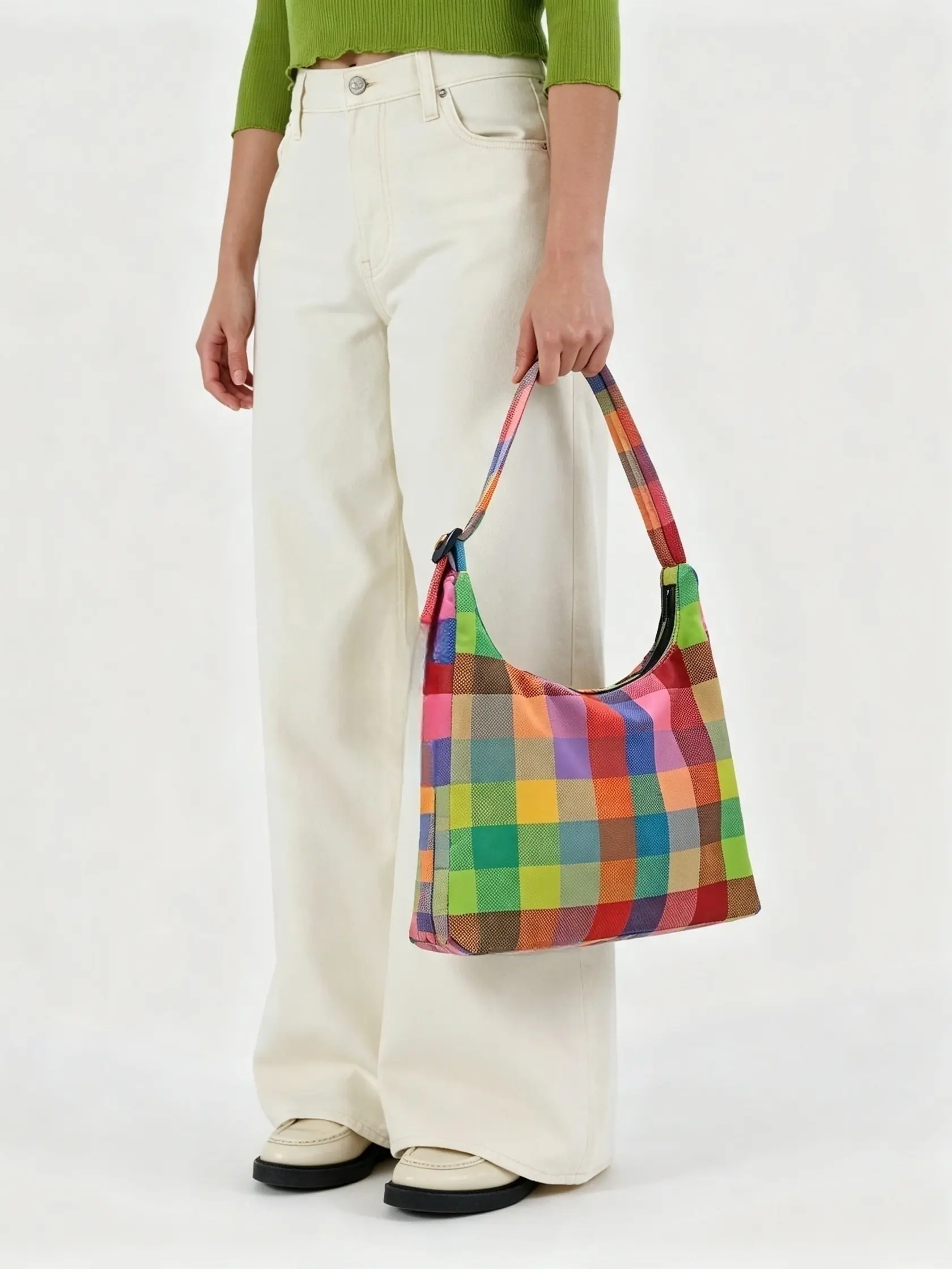 Nylon Shoulder Bag, Casual Hobo Bag, Versatile Commuter Work Bag, Large Capacity Handbag with Key Leash, Trendy Tote Bag for Everyday Use
