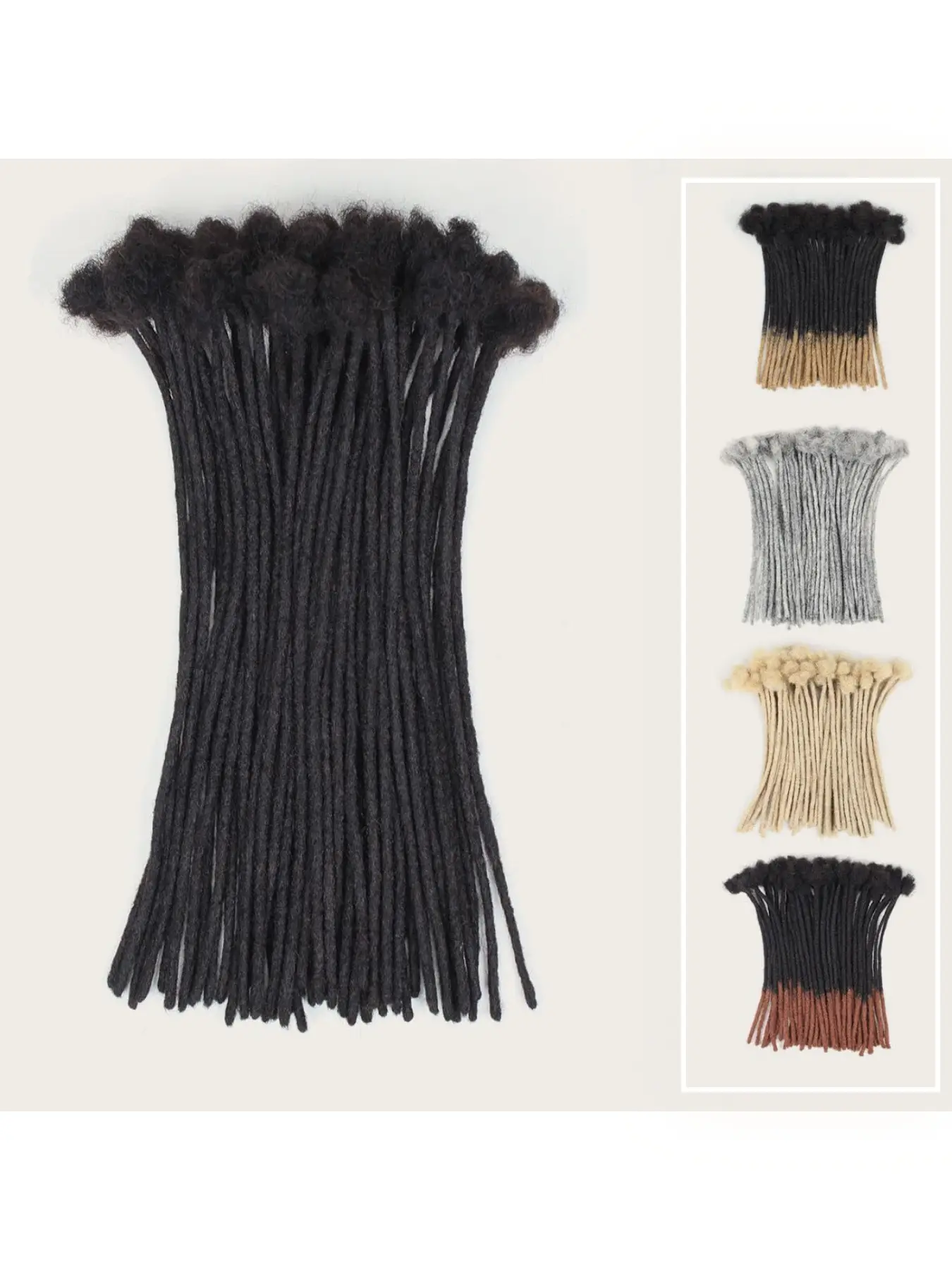 Men Women Human Hair Dreadlock Extensions Natual Black 0.6cm｜40 Strands Natural Black Permanent Handmade Loc Extensions Bleachable Dyeable