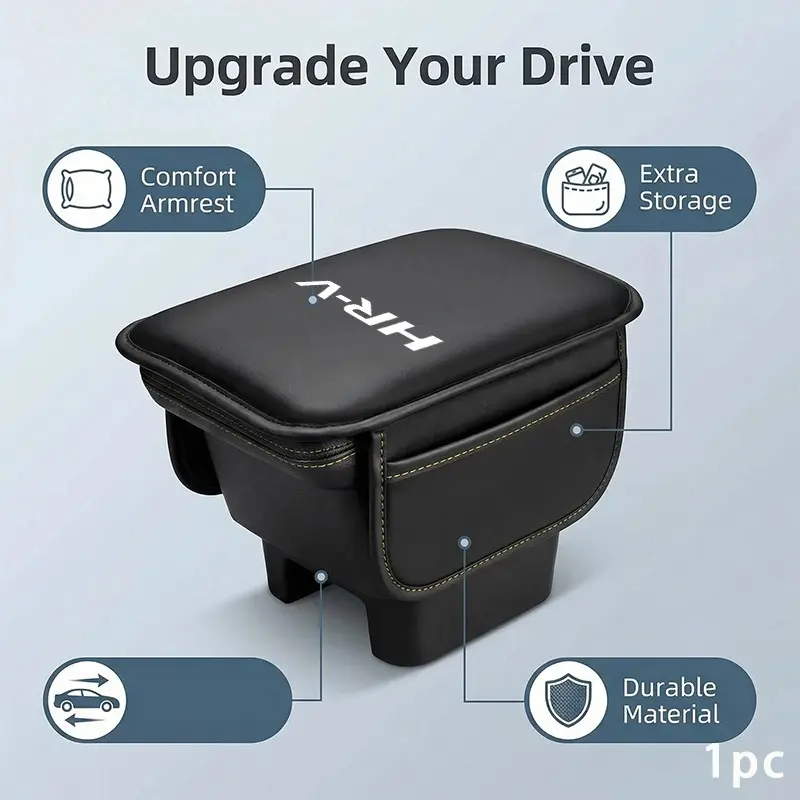 Honda Hrv Center Console Protective Pad, Car Center Console Organizer, Multifunctional Car Organizer, Multi-Pocket Storage, PU Leather, Stain-Resistant, Easy Install, for Men and Women