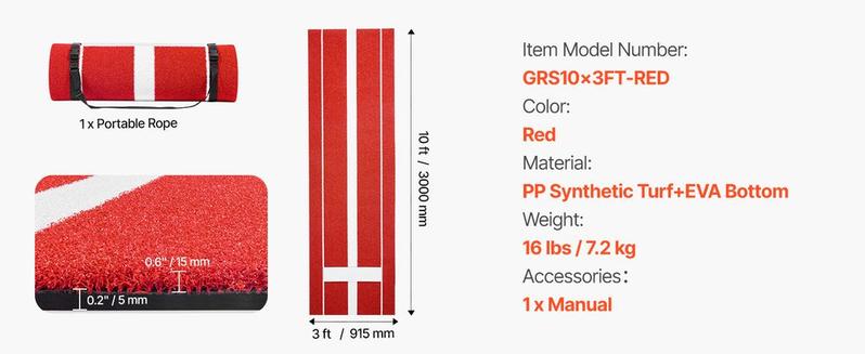 10x3ft Softball Pitching Mat Baseball Pitching Rubber Mound for Indoor Outdoor 10x3ft Softball Pitching Mat Baseball Pitching Rubber Mound for Indoor Outdoor