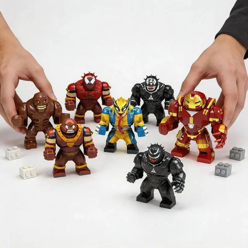 Superhero Action Figure Building Bricks Toy – Thanos Venom Deadpool Wolverine Cable Model Kit, Birthday Gift for Children