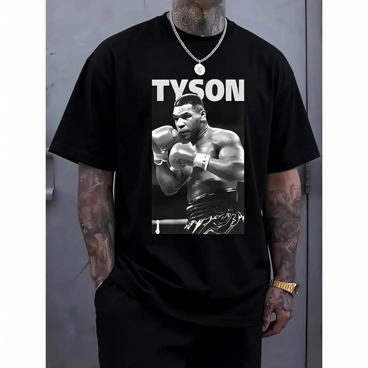 Men's Tyson Boxing Graphic T-Shirt - Comfy Streetwear 100% Cotton Shortsleeve Crew Neck Top for Sports Fans and Casual Wear, Menswear, Basic, Classic, Fabric, Fashion, Tshirt