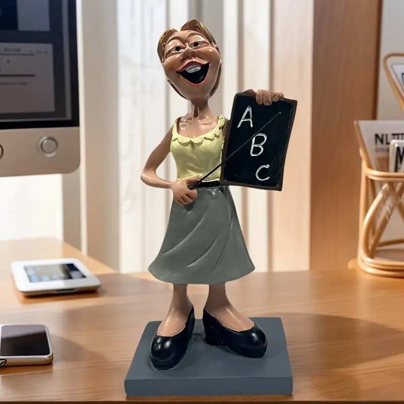 Creative female teacher statue decoration, home and office desktop decoration, bookshelf decoration, Teacher's Day gift