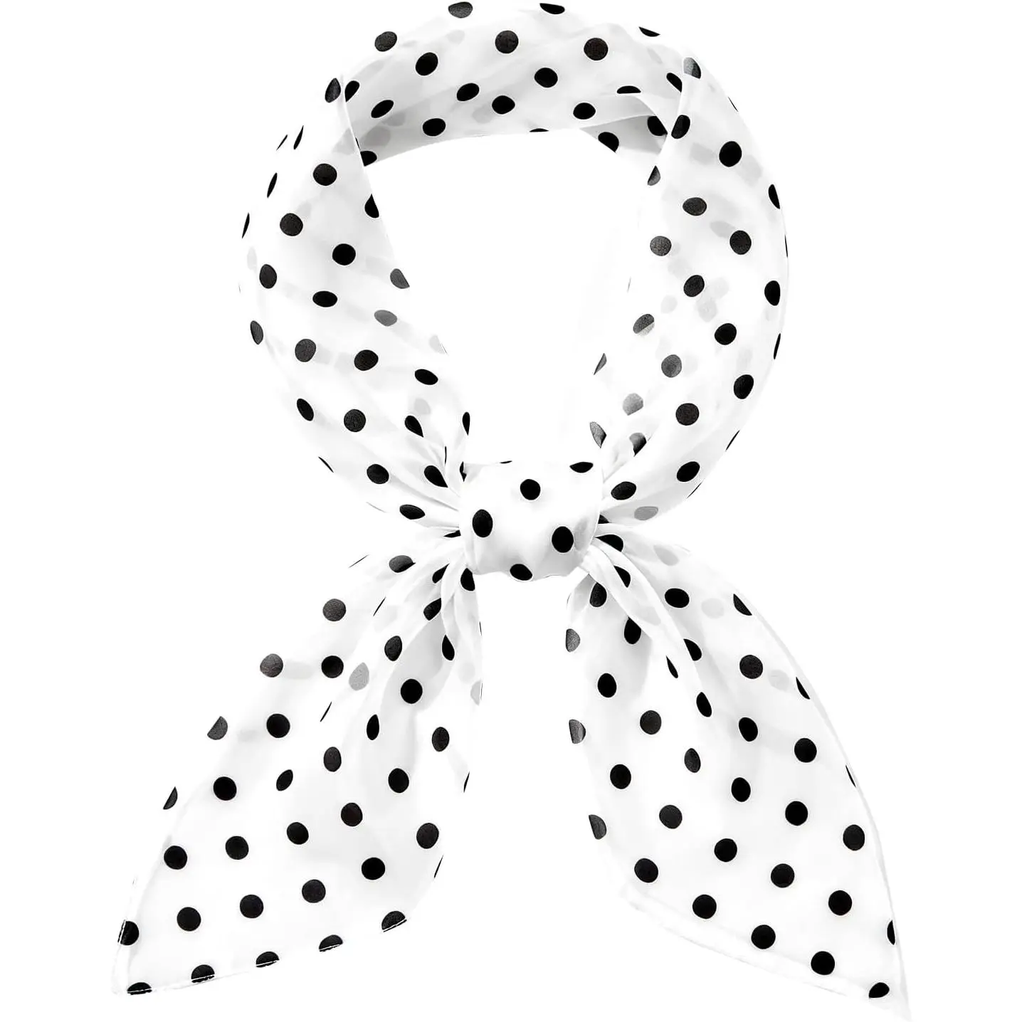 1 count of Polka Dot Square Scarf 1950s Chiffon  Scarfs Sheer Handkerchief Retro Hair Tie for Women and Girls