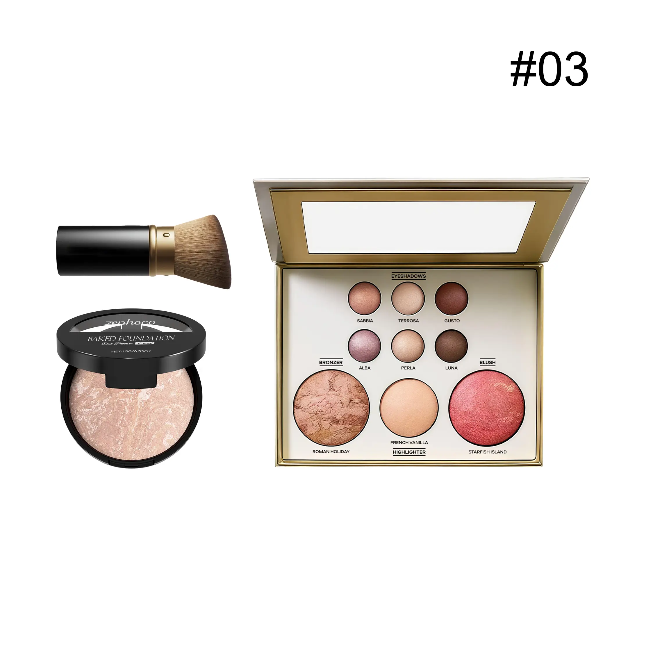 Full Face Makeup Palette with Powder Foundation and Brushes for Flawless Skin - Makeup Set - Easy Application - Makeup for mature skin