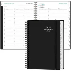 2026 Appointment Book & Planner - 2026 Daily Hourly Planner from January 2026 - December 2026, Weekly Appointment Book with 30-Minute Interval, Medium 6.4" x 8.5", Black-C