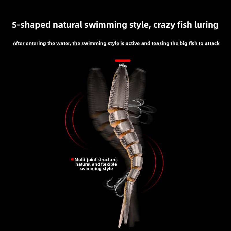 Multi Jointed Swimbait 13.5cm 19g Hard Fishing Lure Realistic 8-Segment Sinking Bionic Bait for Pike Bass Musky Freshwater Saltwater Fishing Tackle