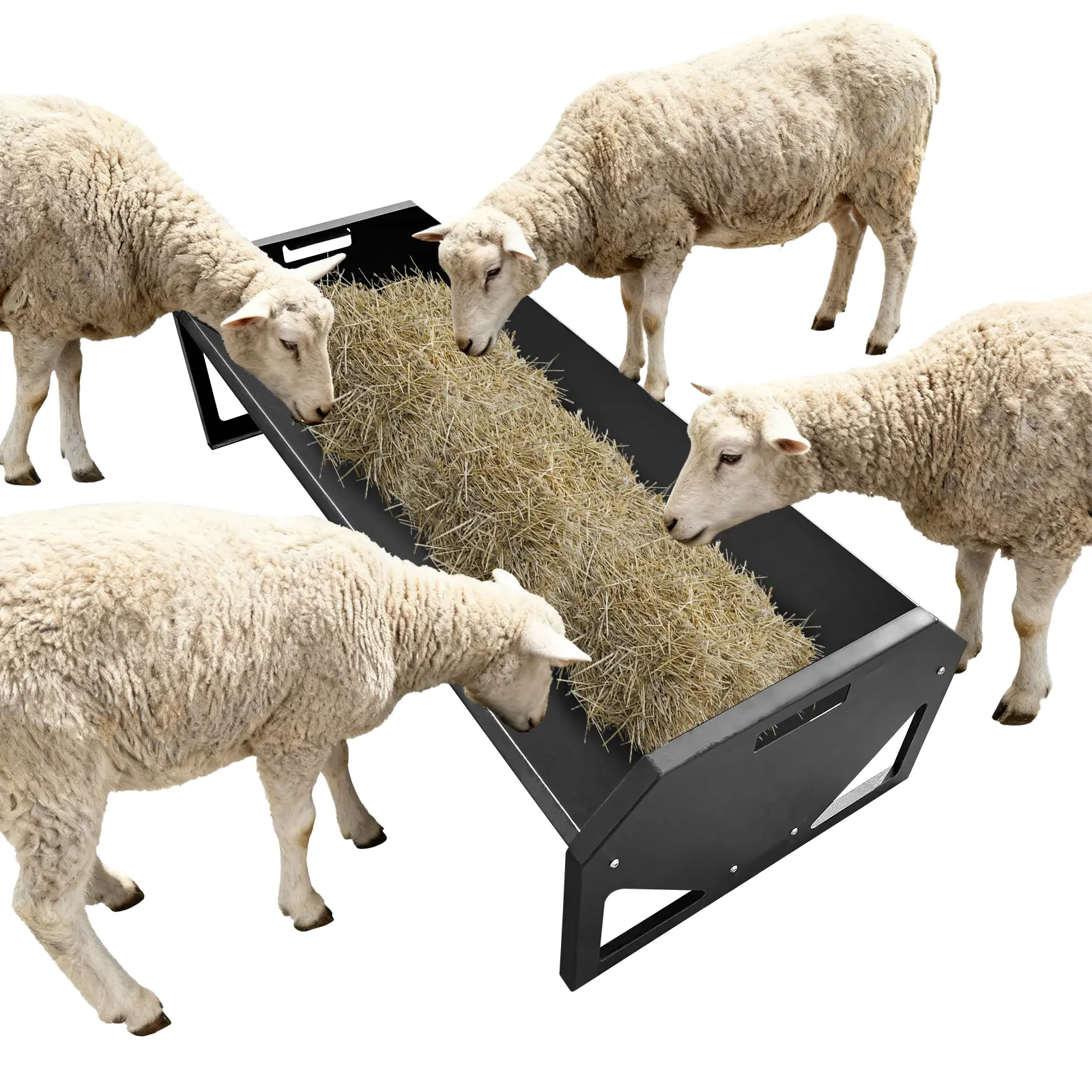 45.13in Heavy Duty Steel Livestock Feeding Trough - 22 Gal Ranch & Farm Feeder for Sheep/Goat, Easy to Clean, Easy to Assemble with Hardware & Instructions