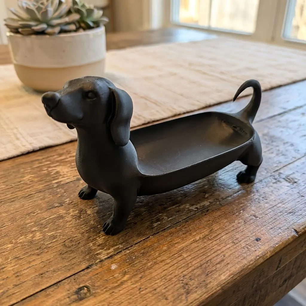 3D Printed Plastic Dachshund Tray - Home Organizer with Ring Holder, Watch Holder, Table Storage for Jewelry, Keys, Glasses, Phone - Cute Dog-Themed Gift for Pet Lovers (Housewarming, Christmas, Birthdays), Boxes