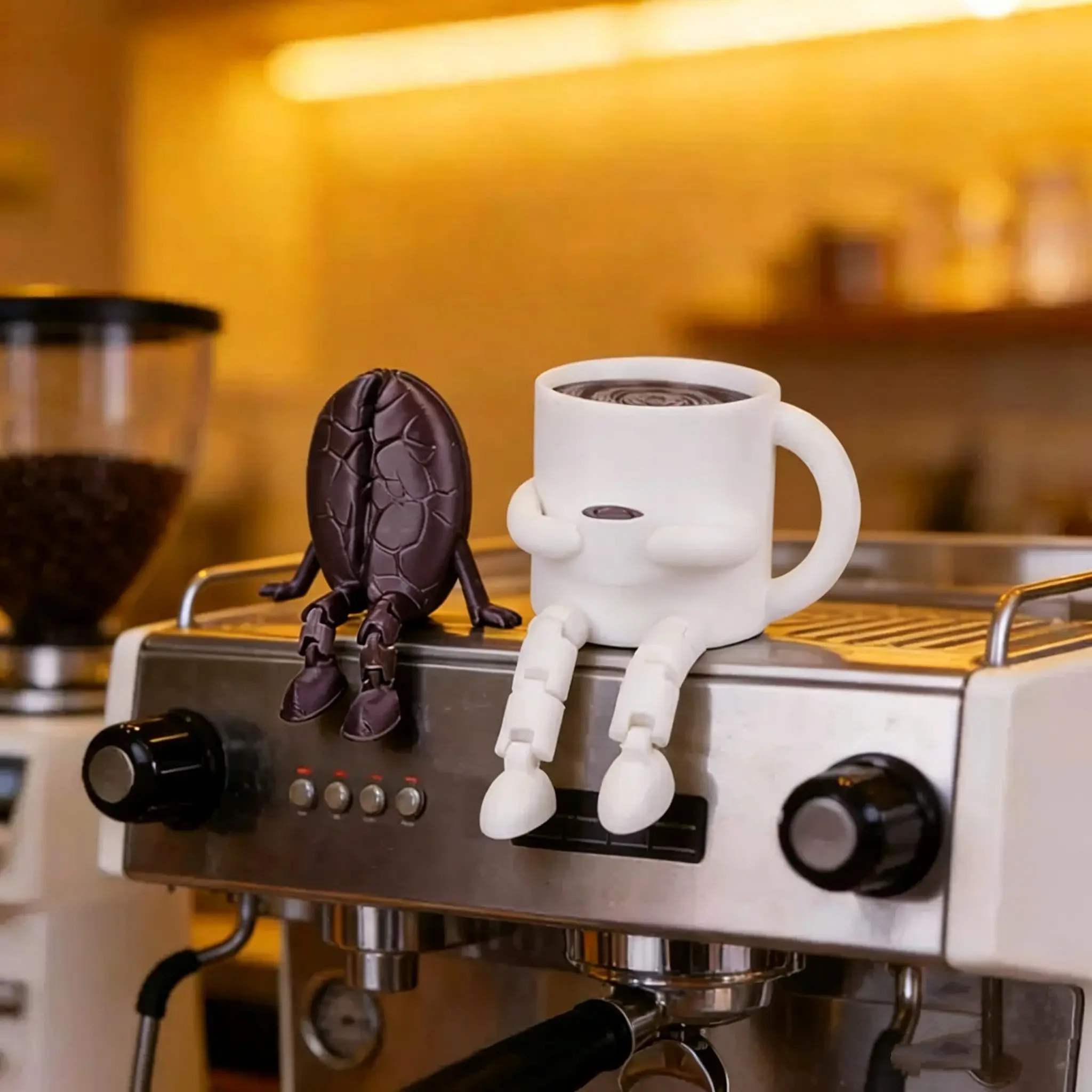 Coffee Cup Figurine, Collectible Figurines, Bean Mini Model Decor, Home Decoration, Decor Figurine Ornaments, Decorative Ornaments, Ideal for Cafes & Home Use, Perfect Gift for Coffee Lovers