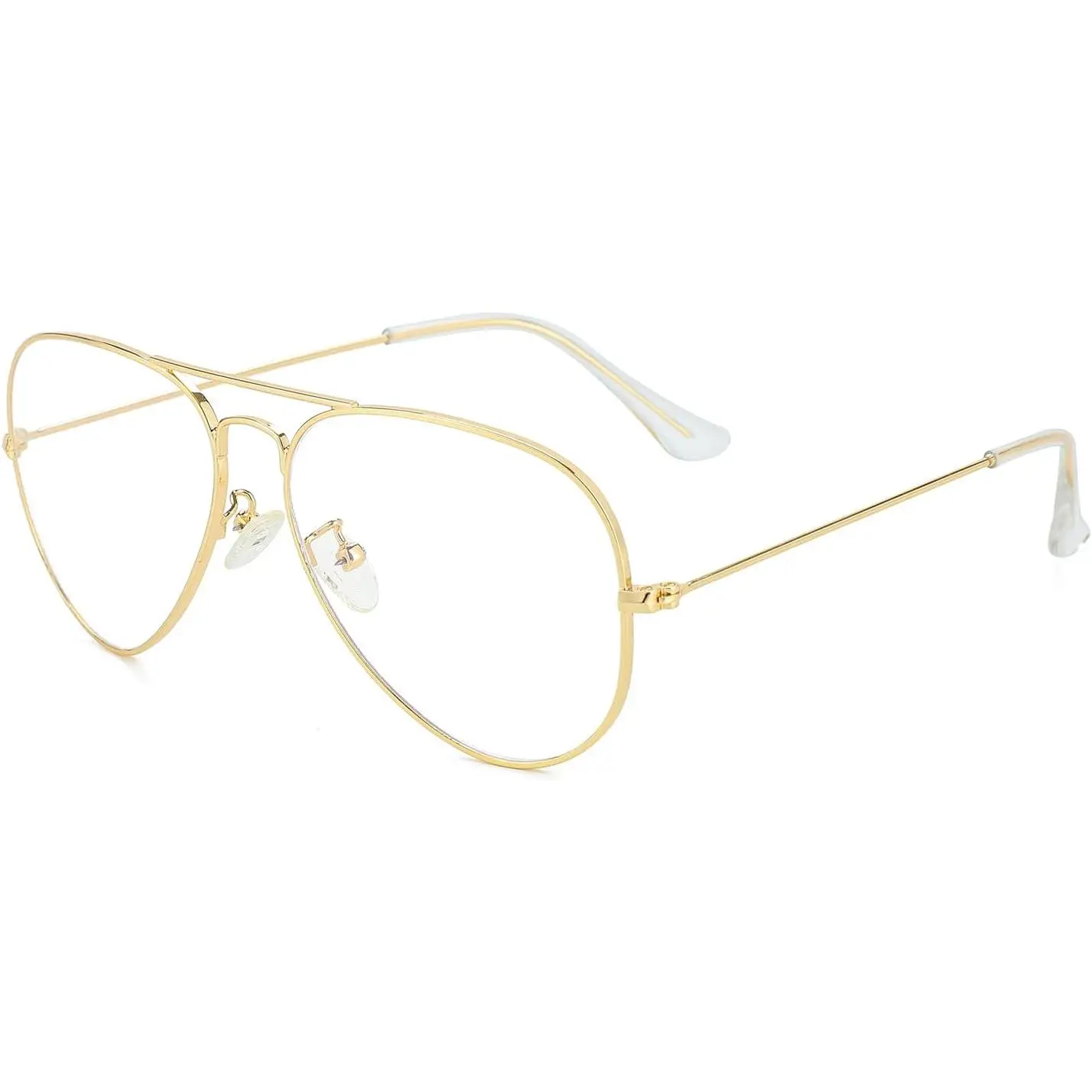 Blue Light Aviator Glasses for Women Men, Metal Frame Anti Blue Light Lens  Glasses