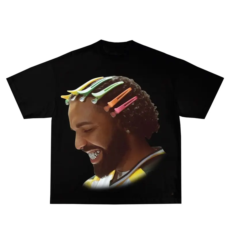 Drake Inspired Vintage Graphic T-shirt Heavy Cotton Tee Basketball 90 s Styled Shirt Hiphop Vibes Y2K Aesthetic Throwback Classic Big Face Celebrity Tee Streetwear
