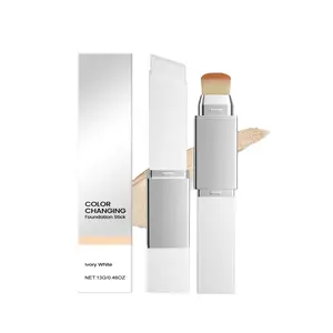 AMZ Ivory White Two-In-One Color-Changing Foundation Stick, Light And Thin Texture, Moisturizing, Matte, Clear And Natural Makeup Effect