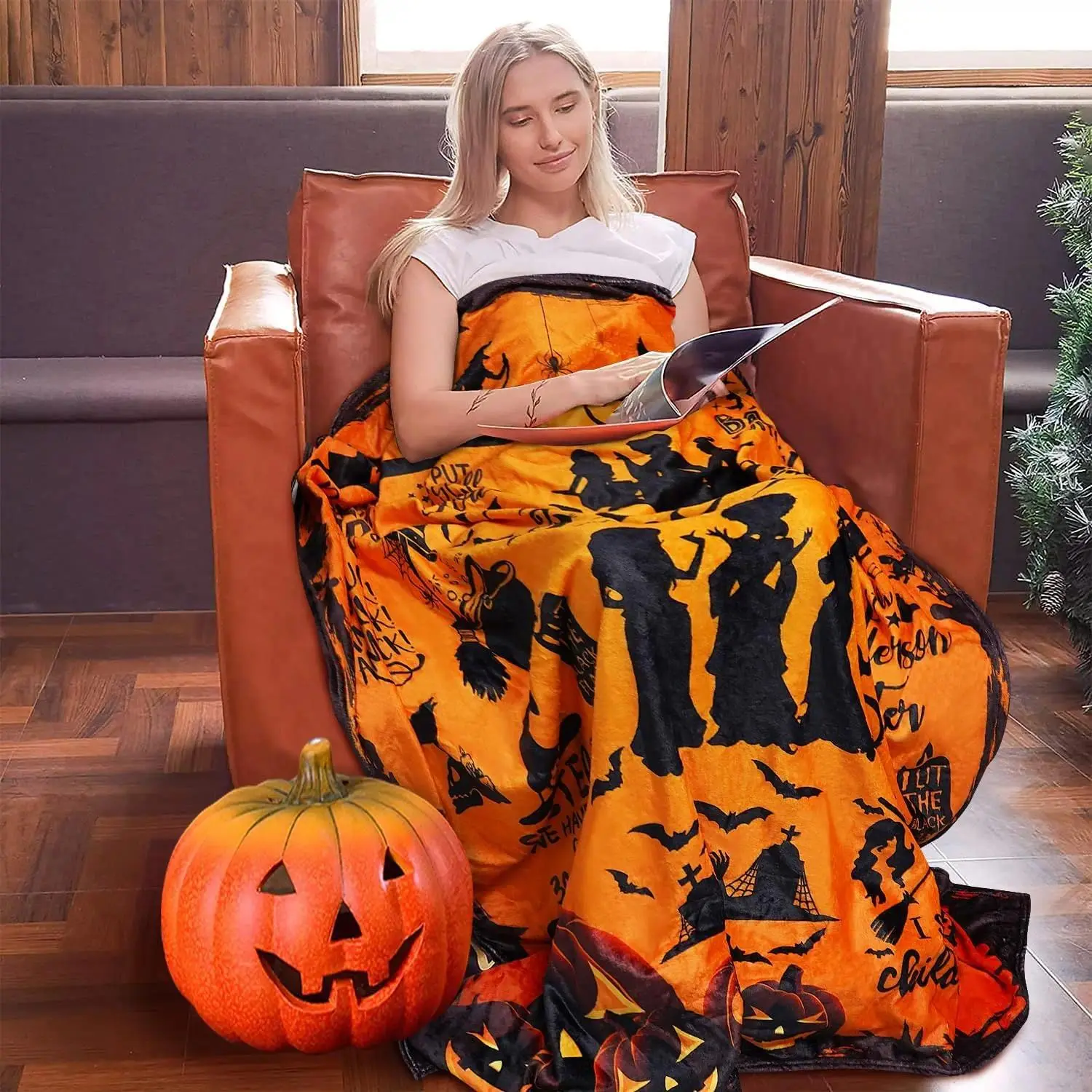 Movie Witch Blanket Halloween Throw Blankets for Women Witch Flannel Fleece Blankets for Couch Sofa Bed Bedroom Chair Decor Halloween Decorations Blanket Young Adults Men Women Boy Girl Gift