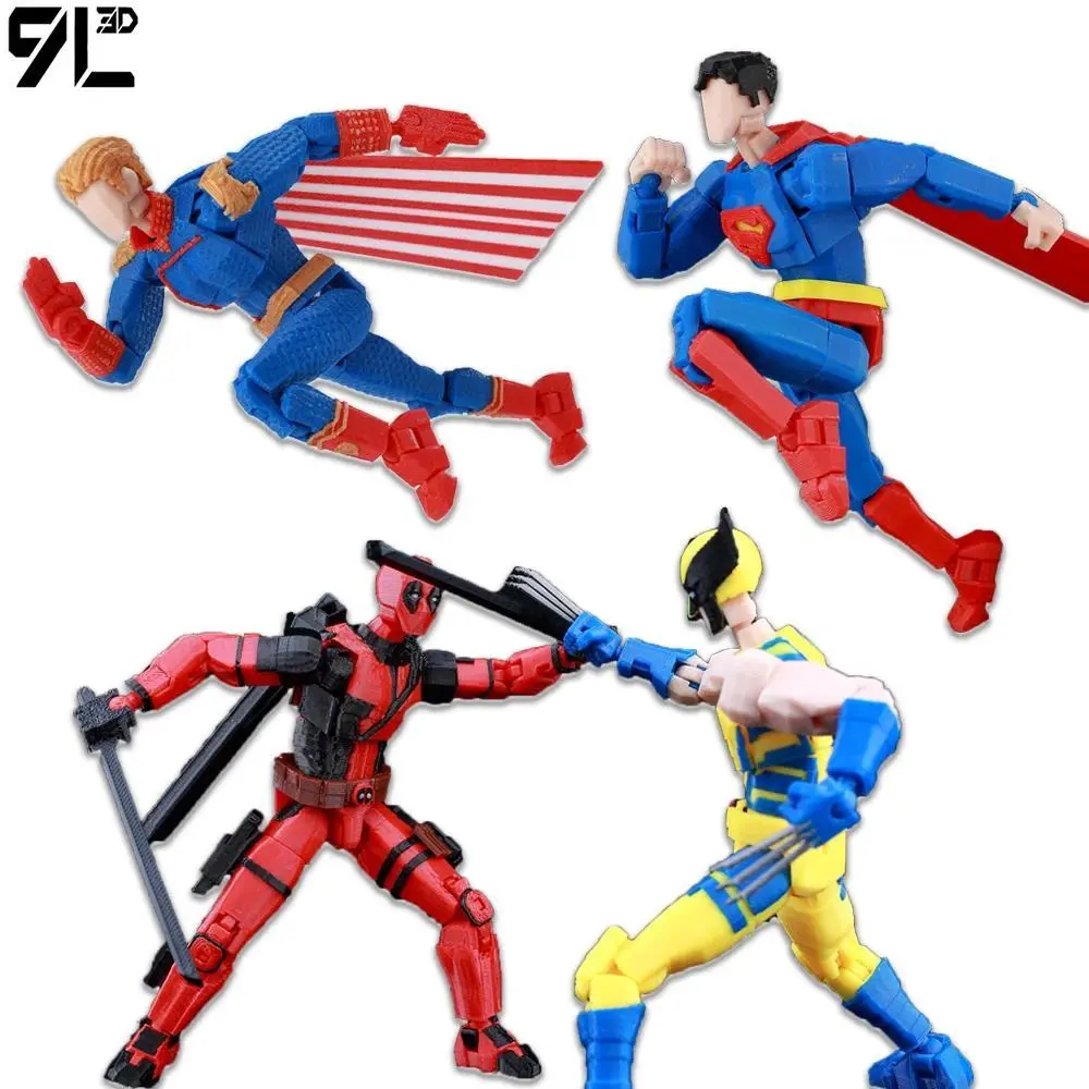 9L3D Articulated Actio Hero Model Collectible Figurine Super Hero Warrior Movie Creative Desktop Ornament Dummy13 Lucky T13 Gift
