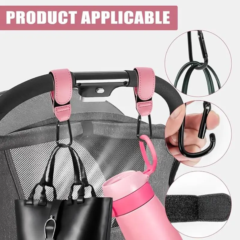 Baby Stroller Hooks (2 Pack) – Universal, Adjustable, Durable Bag Hooks, Perfect for Baby Gear Organization, Easy to Use and Secure