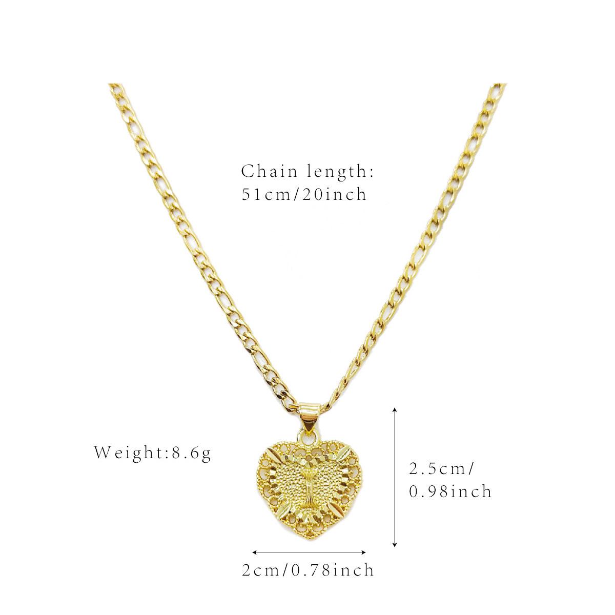 Vintage-style 18K gold-plated letter heart pendant necklace, suitable for both men and women, fashionable A-Z letter necklace