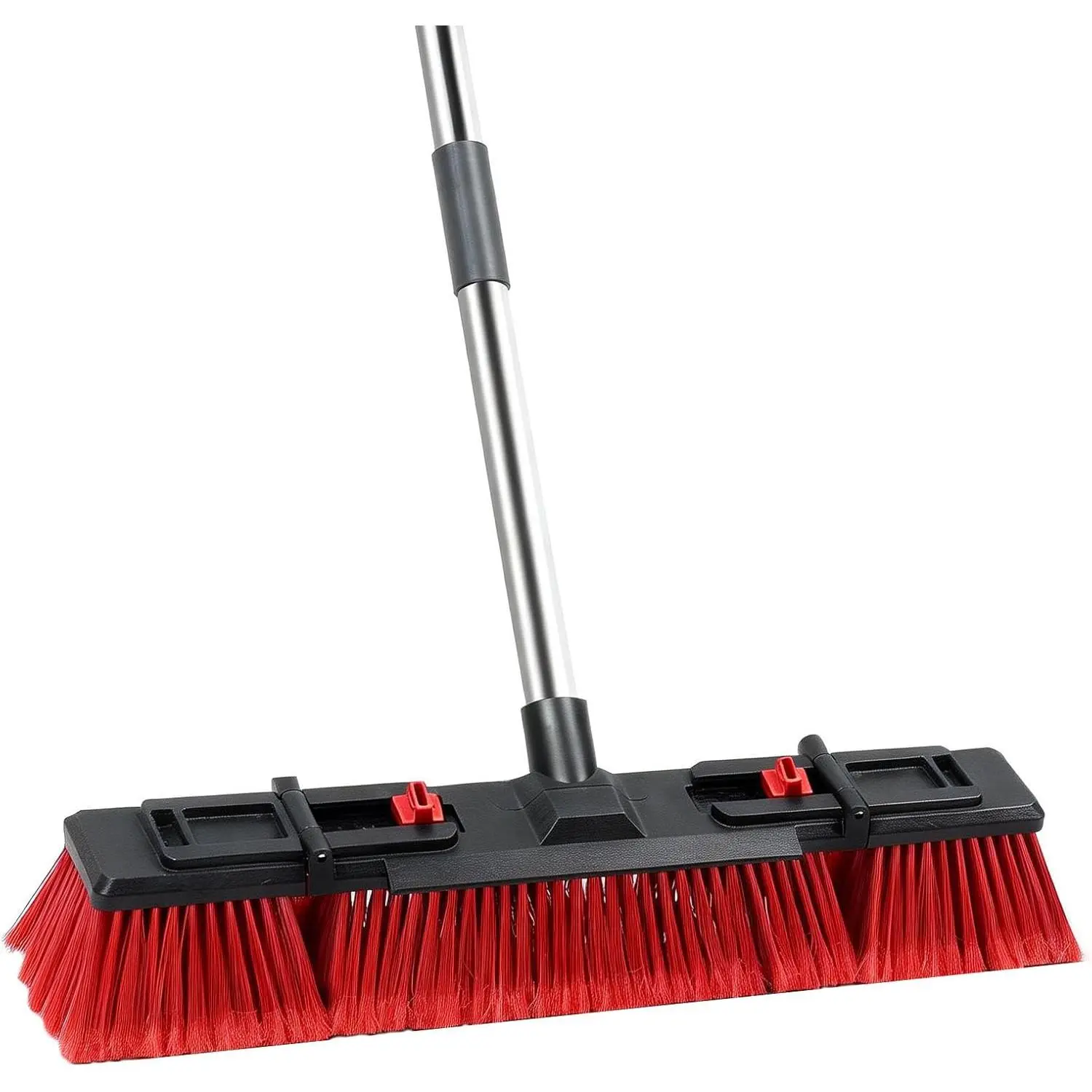 Heavy Duty Push Broom Outdoor Commercial Grade, 70" Adjustable Handle Industrial Broom with Durable Stiff Bristles for Garage Floor, Driveway, Sidewalk, Warehouse, Patio, Shop & Construction Cleaning