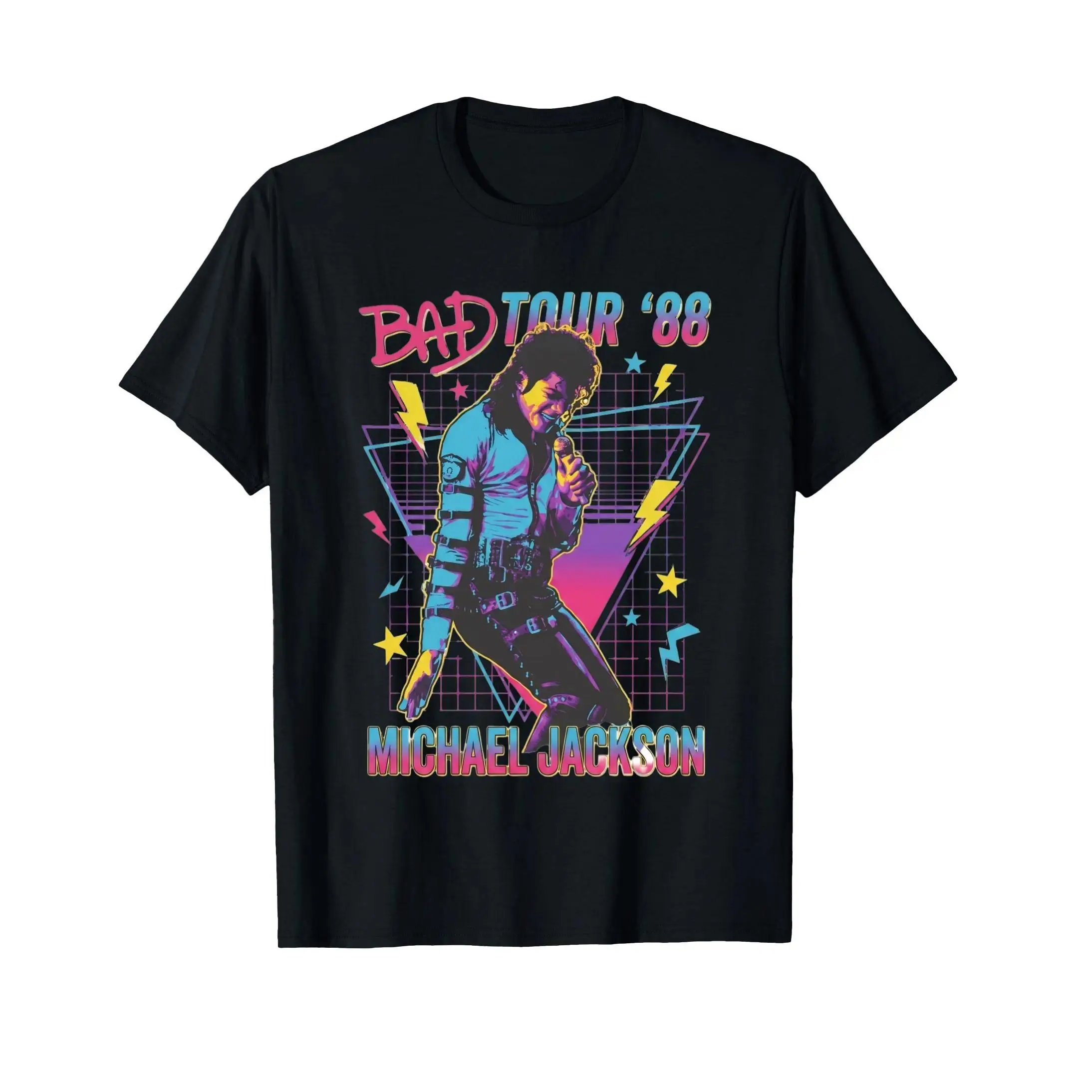 Unisex Michael Jackson Bad Tour 88 Casual Short Sleeve Round Neck Top Retro 80s Japan Concert Custom Print Vintage Pop Music Streetwear Graphic Tee