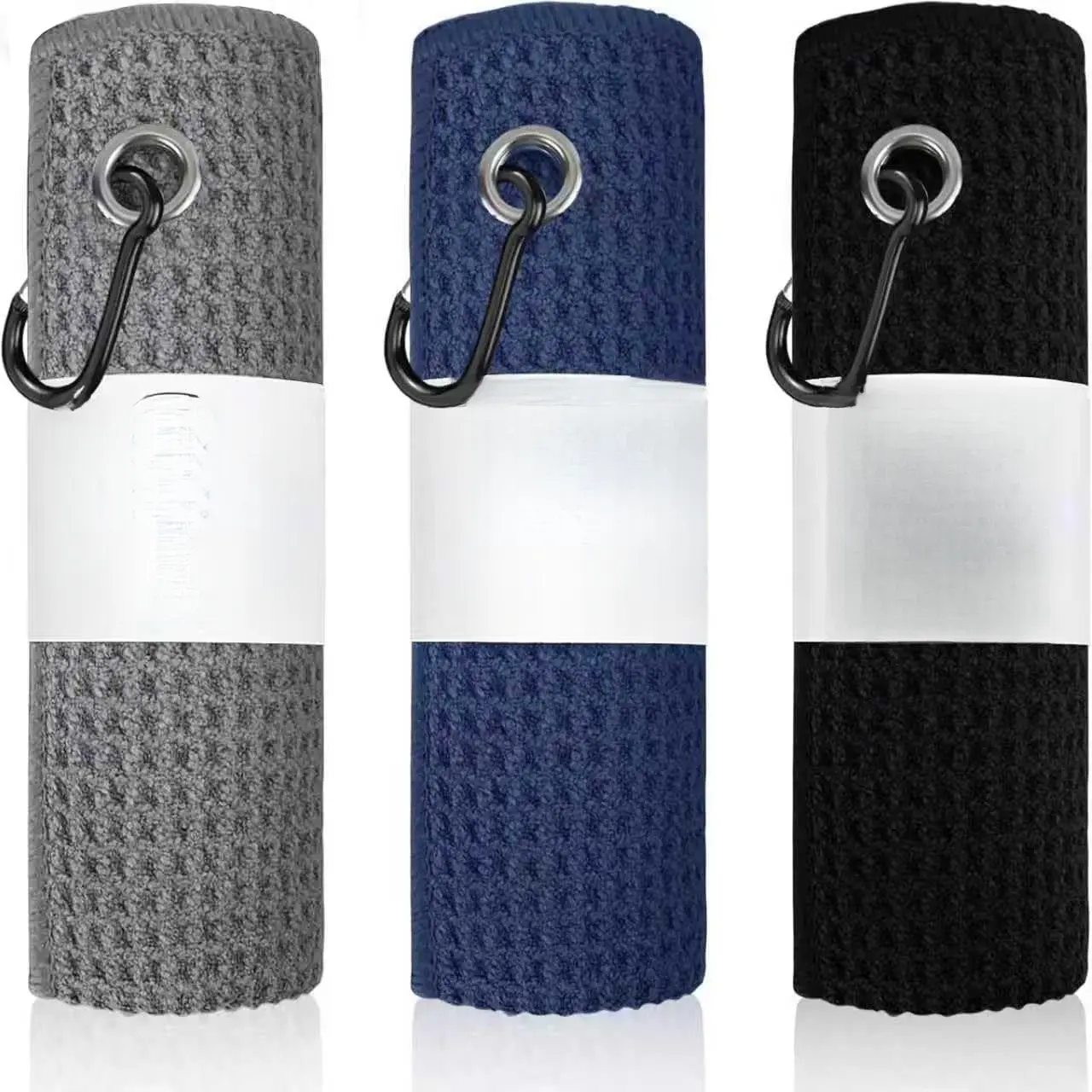 3 Pack Microfiber Fishing Towels with Clip, 16" X 16", Waffle Pattern  Effective Cleaning of Fishing Gears or Dirty Hands, Perfect  Camping Towels and Hiking Towles New model