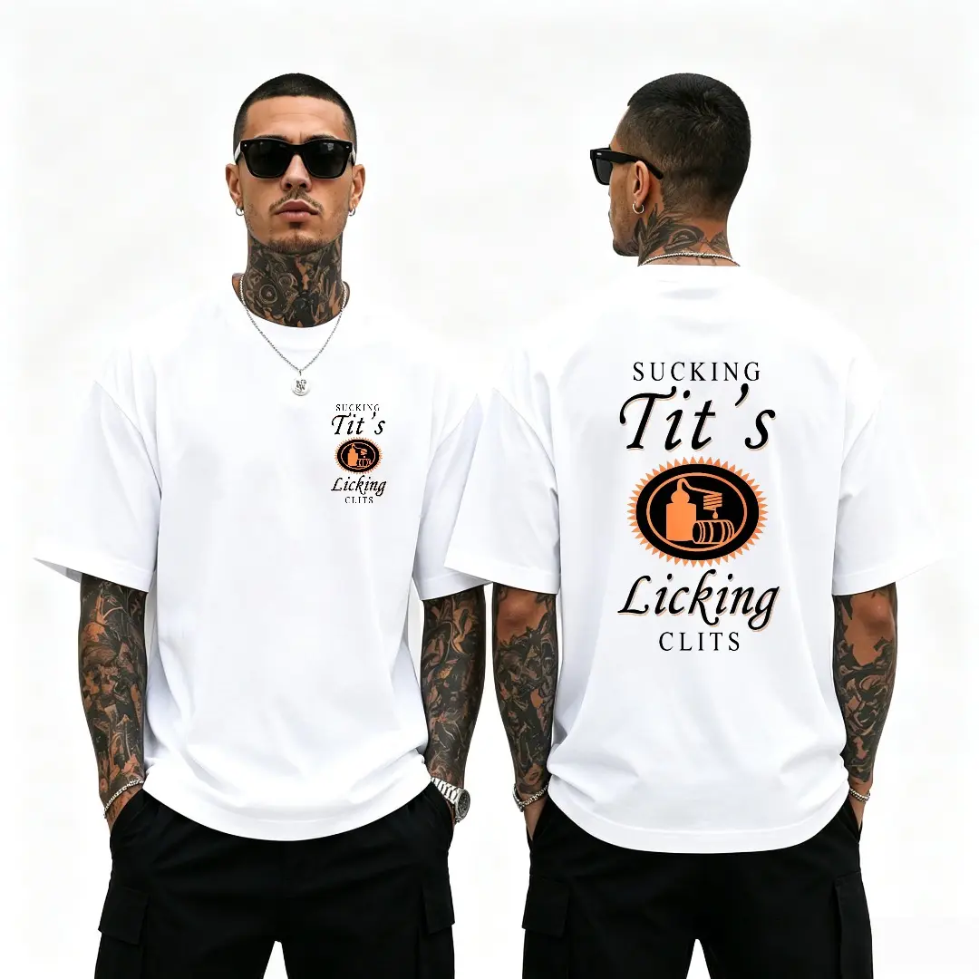 Men's Funny Graphic T-Shirt with 2-Sided Drinking Humor Print, Casual Cotton Shortsleeve Round Neck Top, Menswear, Funny Graphic Tee