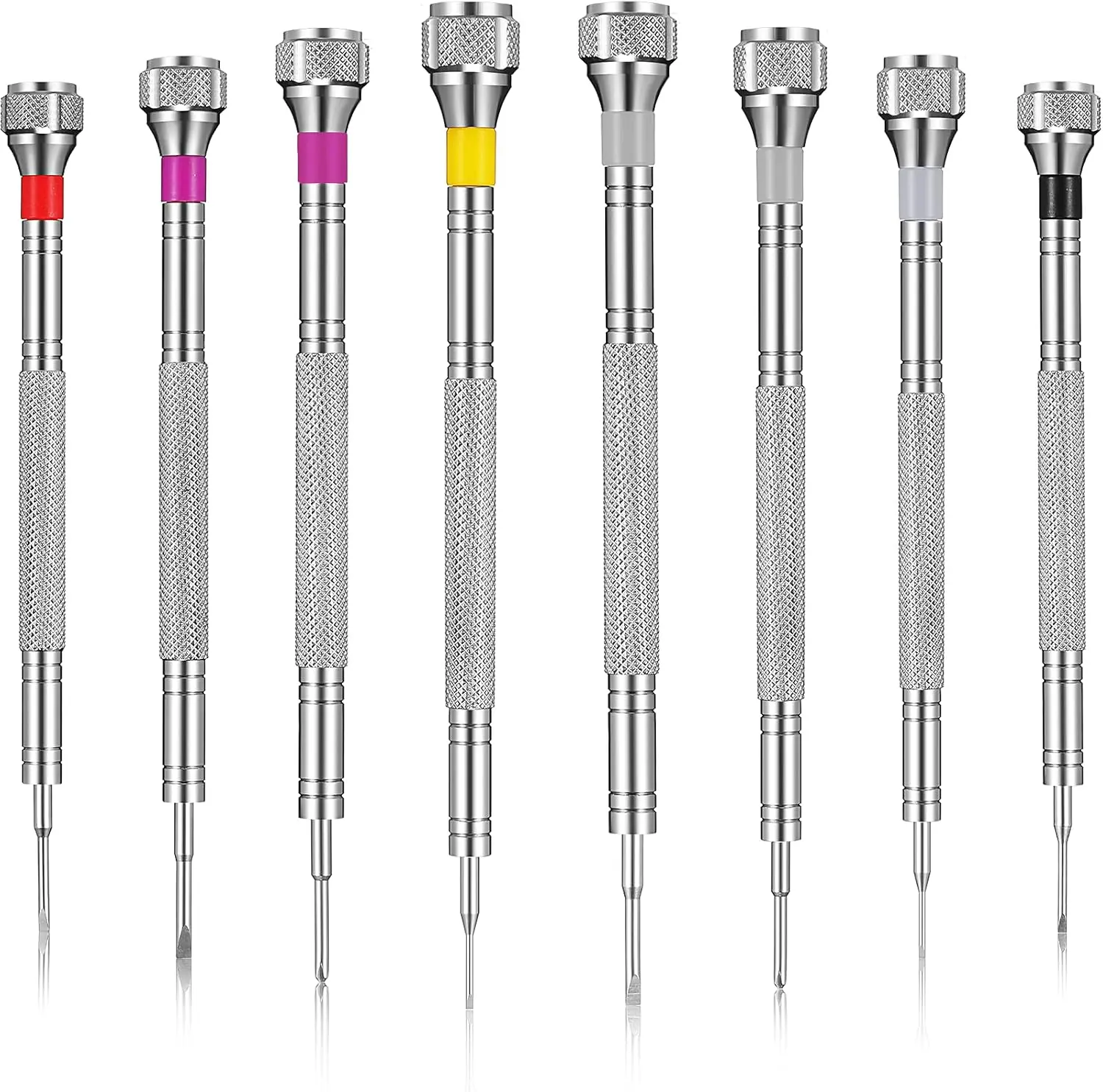 8-Piece Precision Steel Jewelers Screwdriver Set - Flathead & Phillips Micro Screwdrivers (0.6-1.6 mm) for Watch, Eyeglasses, Electronics Repair, Millimeters
