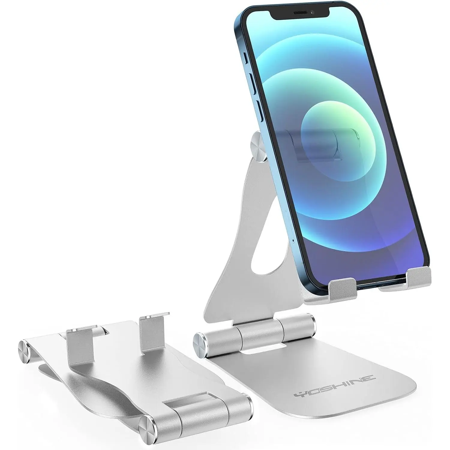 Adjustable Phone Stands,  Foldable Cell Phone Holder,  Solid  Phone Dock, Cradle, Portable Cell Phone Stand for Desk  Tablet Stand Fits  Android Smartphones -