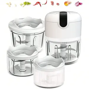 (100+250+350ML) White Cordless Mini Food Chopper,Small Food Processor For Garlic,Nut,Meat