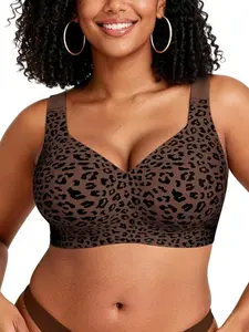 Women Jelly Bras Wirefree Full Coverage No Underwire Everyday Bras Comfortable Wireless Padded Tshirt Bra