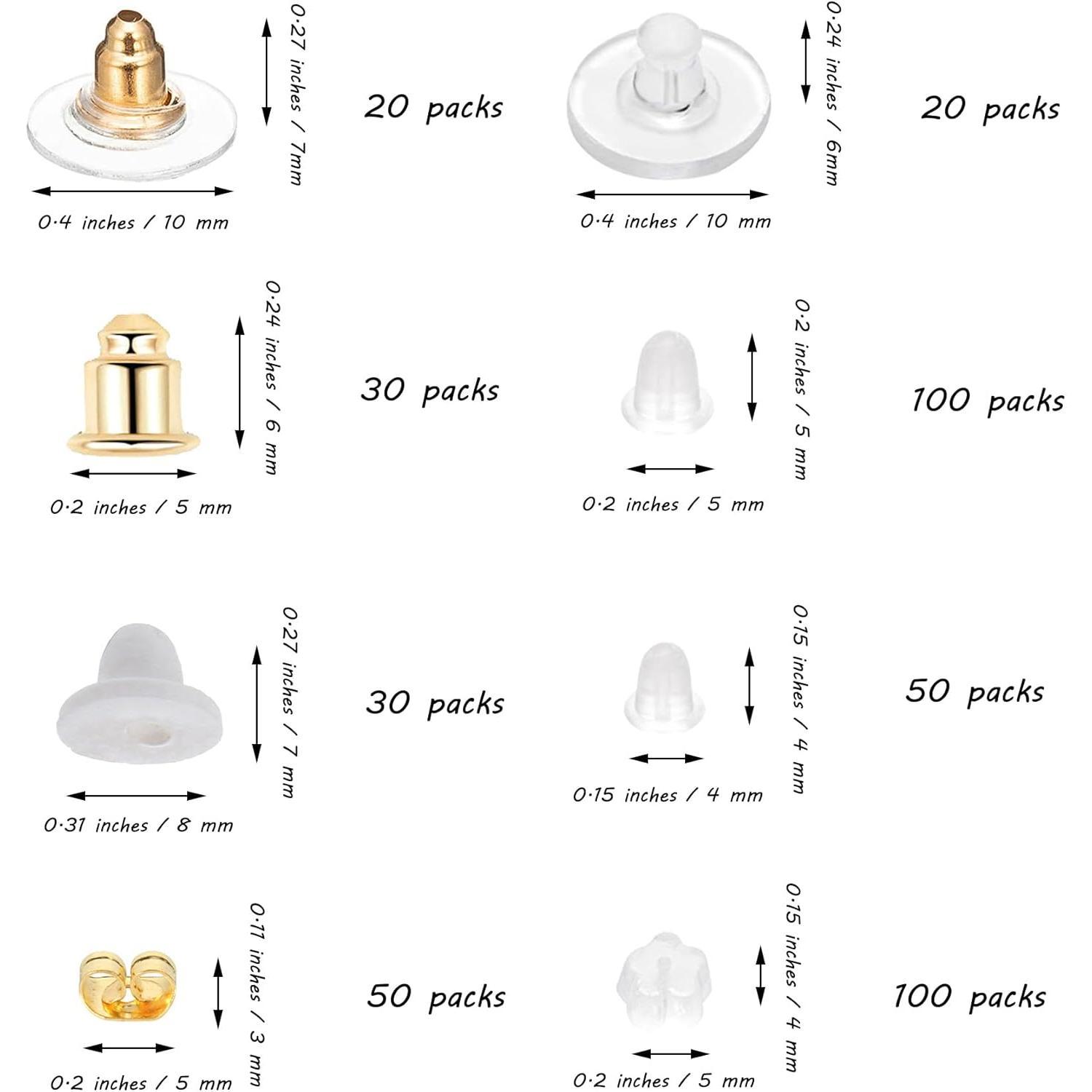 SUNDAY MIRTH Earring Backs Ear Safety Backing Pads Ear Pin Locking Earring Backstops Lock  Clutch Stopper Replacement for Studs Fish Hook Earring Hoops 400 Pack