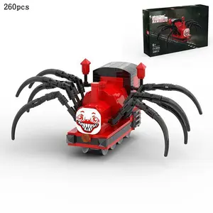 260pcs Moc Train Building Blocks Set, Creative DIY Railway Locomotive Model Kit, Stem Educational Toy, Gift for Kids Ages 6+