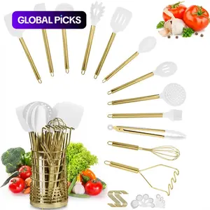 A set of kitchen cooking utensils, Cooking Tools, Kitchen Products, Kitchen Cooking Accessories, spatula set, heat-resistant food-grade silicone spoons, colanders, oil brushes, egg beaters, soup spoons, non-stick cookware, Gift kitchen tool set