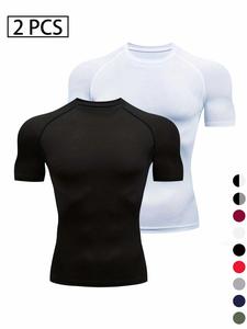 men's plain round neck sports tee, quick drying breathable short sleeve compression t-shirt, crew neck raglan sleeve tops for outdoor activities, gym clothes for men, 2000s clothes, activewear, clothing, workout rash guard