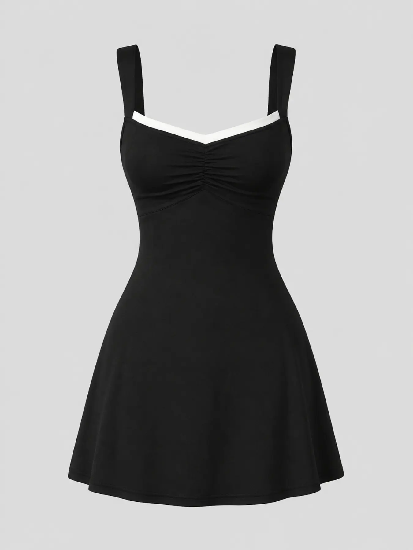 Adjustable Wide Strap Sports Dress for Women, Colorblock Back Design, Pocketed Liner, Comfortable Yoga Gym Wear, Spring Summer Fashion, Summer Athletic Dress
