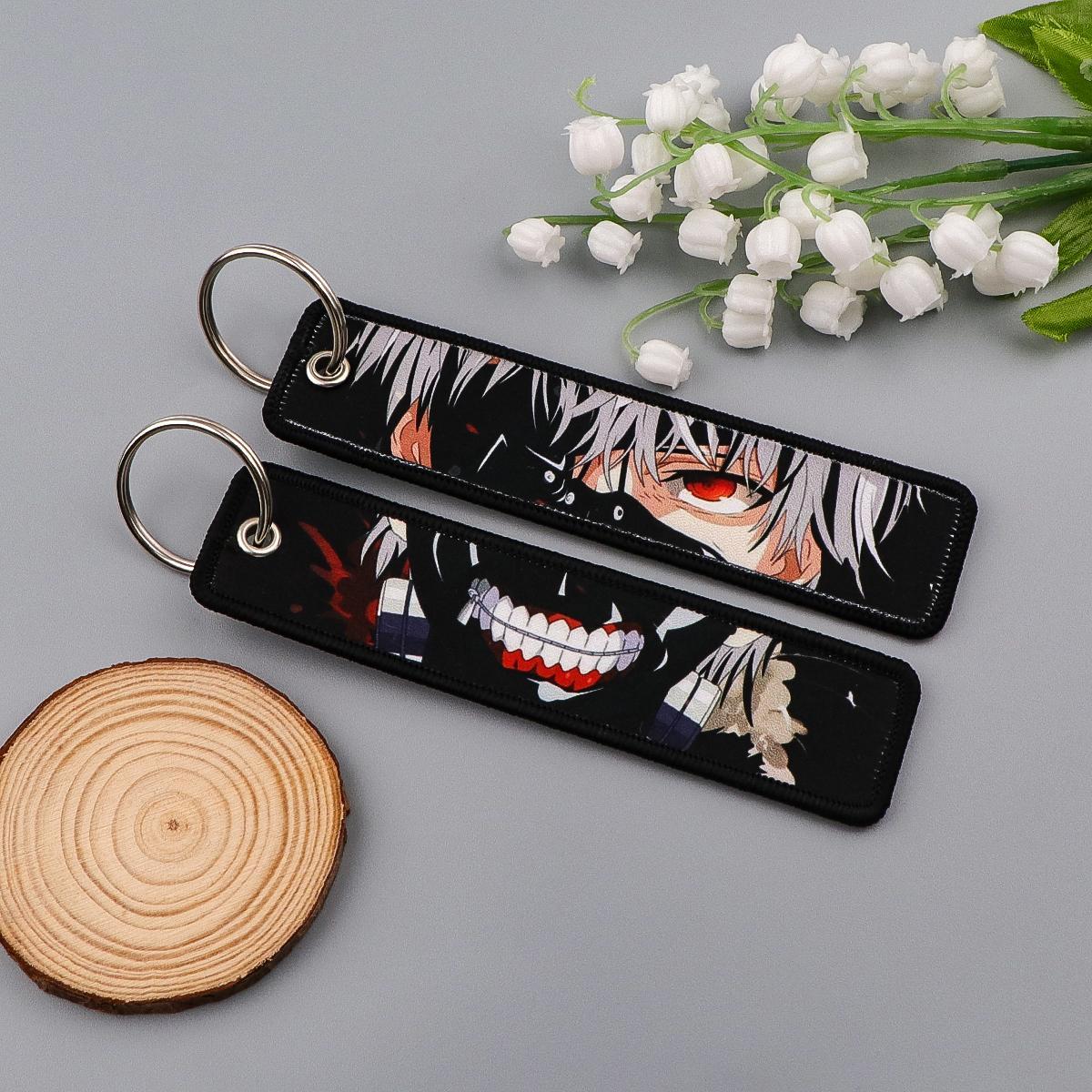 Cool Japanese Anime Man Key Fobs Holder Keychain for Motorcycles Manga Key Ring Key Tag Fashion Accessories Fans Gifts