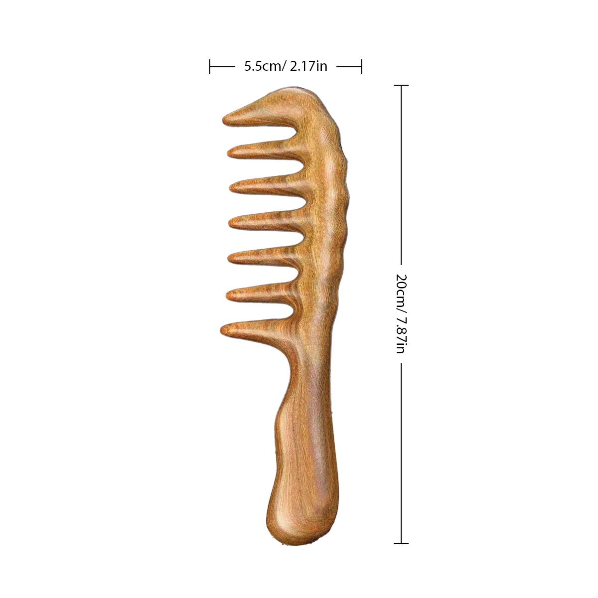 Wooden Wide Tooth Hair Comb, 1 Count Scalp Massage Comb, Curly Hair Detangling & Styling Tool, Hairdressing Comb for Women and Men, Hair Care Comb