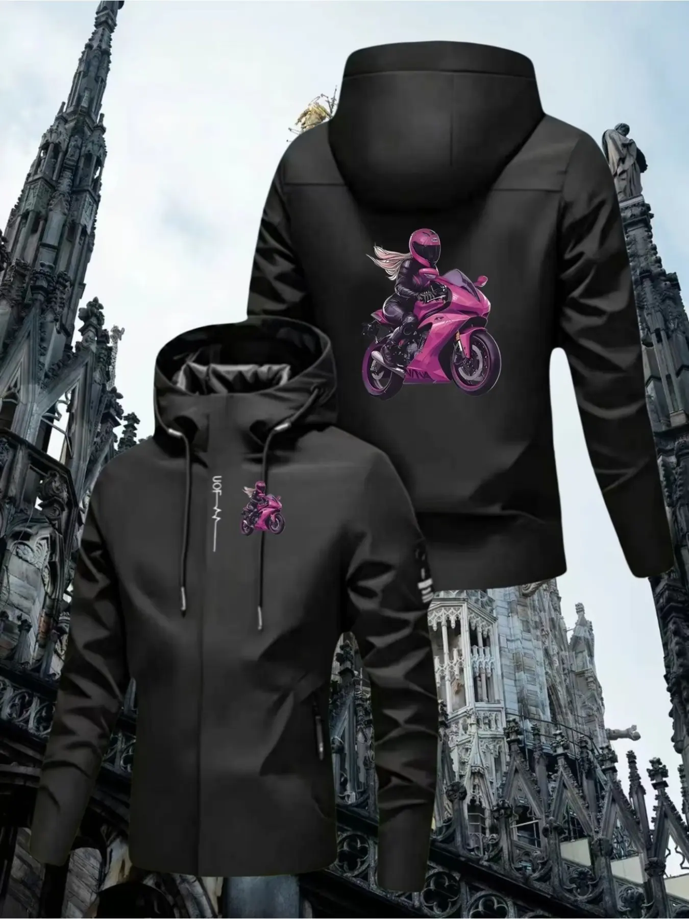 Men's Windproof Motorcycle Jacket, Unisex Loose Fit with Zip Pockets, Ideal for Off-Roading, Commuting, Outdoor Adventures, High-Quality Outdoor Sports Outerwear