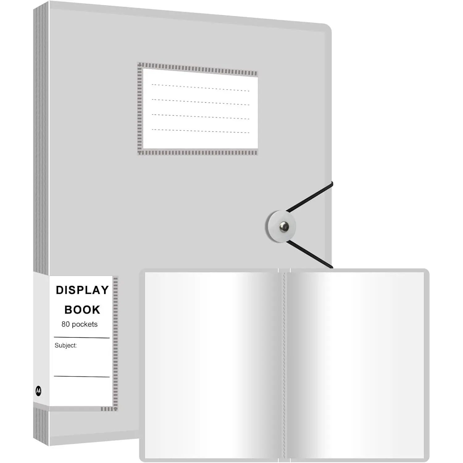 Plastic Display Book, 80 Pocket Art Portfolio Binder with Clear Sleeves | Binder with Page Protectors, Documents and Artwork, Offering Easy Viewing and Reliable Storage for , Studio And Office