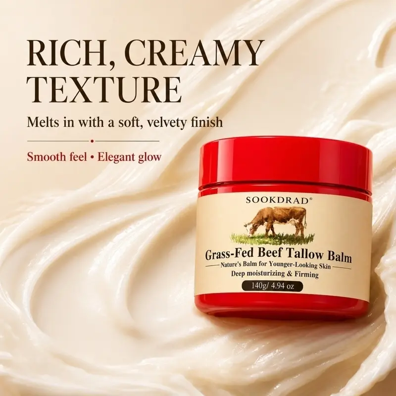 Grass-Fed Beef Tallow Balm, deep moisturizing, firming, body care balm, 140g