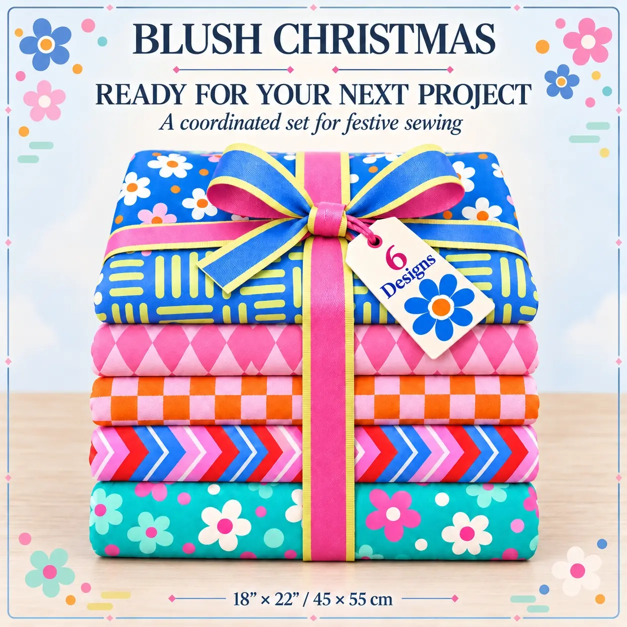 6Pcs Whimsical Retro Fat Quarter Fabric Bundle, 45cm×55cm(18in×22in), Vintage Playful Nostalgic Pattern Printed, Soft 100% Polyester Cotton-Like Plain Weave Cloth, DIY Handmade Sewing Quilting Fabric for Pillow, Gift Pouch, Home D
