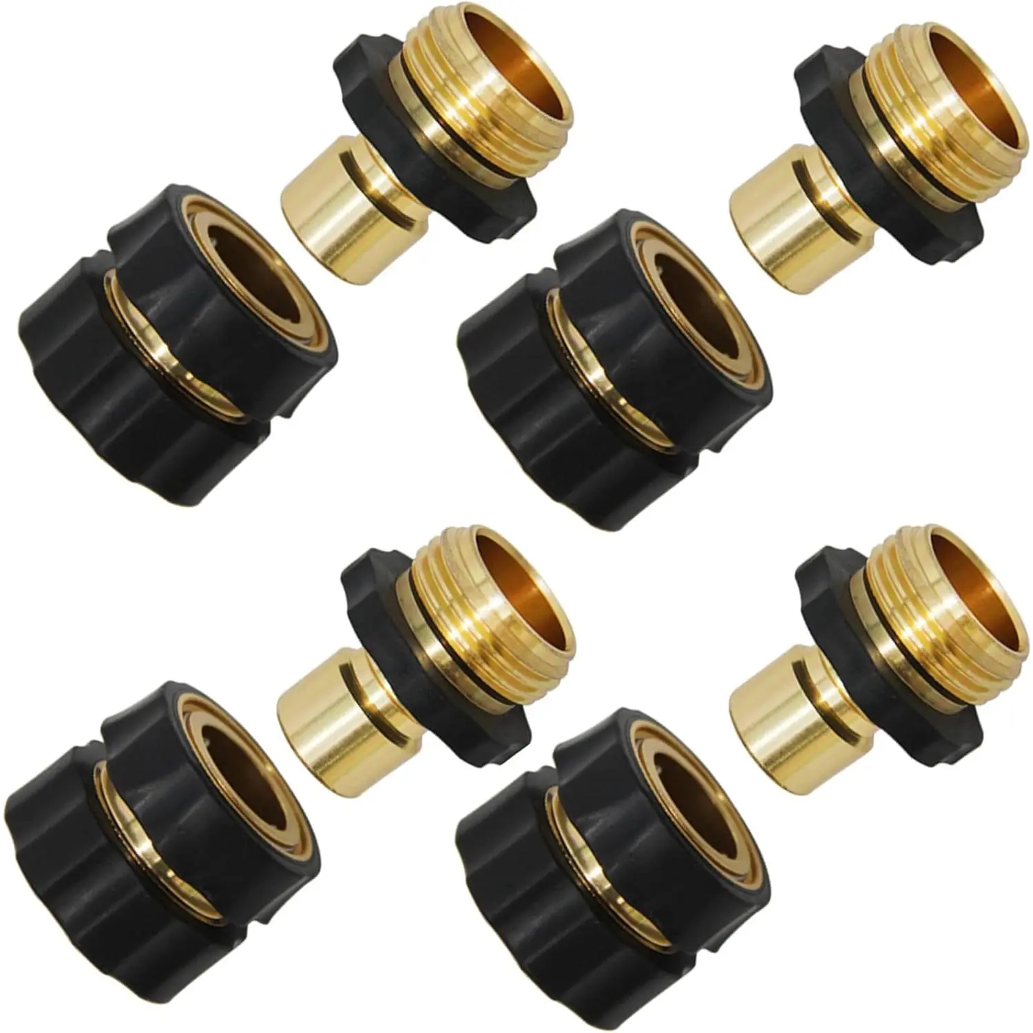 3/4 Inch Garden Hose Quick Connector Fittings Set - Male & Female Adapter for Garden Hose Watering, Outdoor Leisure Use with Attachment, Hose Attachment