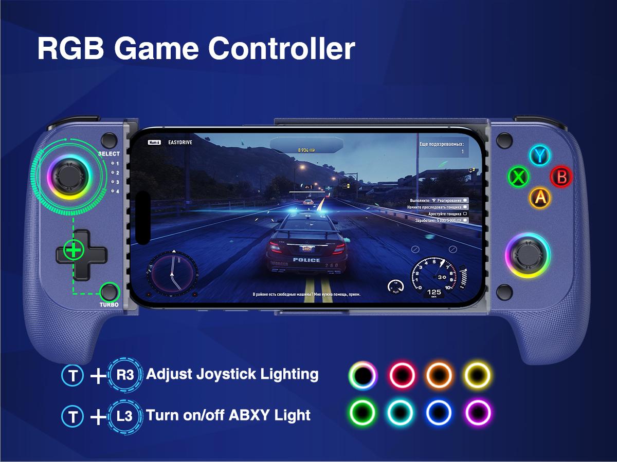 ESYWEN Mobile Game Controller for iphone/Android, Wireless Phone Controller with Phone Case Support, Gaming Controller Support PS Remote Play,Xbox Cloud,Steam Link,GeForce Now,MFi Apple Arcadeand Call of Duty, Roblox