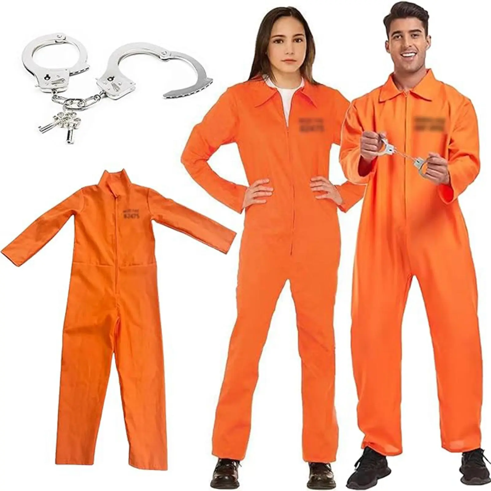 Adults' Prisoner Cosplay Jumpsuit, Unisex Letter Print Costume with Long Sleeves and Zipper for Halloween Parties, 153 Cm, 160 Cm, 1* Jumpsuit, 100% Brand New, S, B M, Recycled Poly, 148 Cm