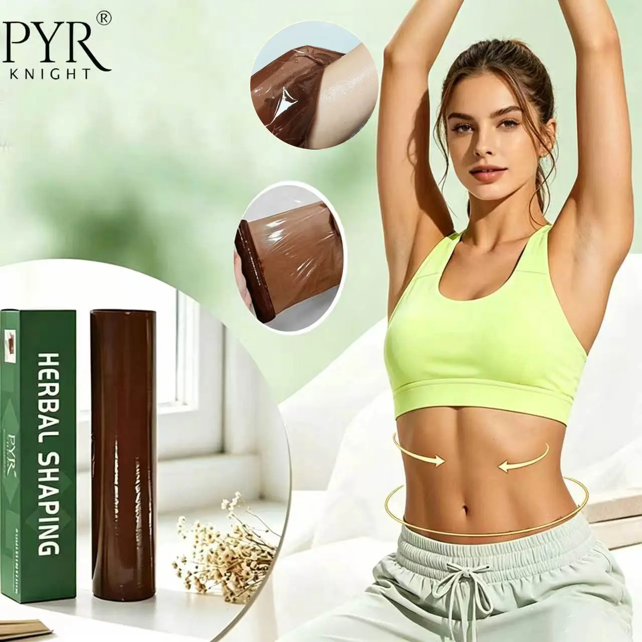 PYR KNIGHT Belly wrap，PE Elastic Film，No restraint, No tightness, Suitable for multiple scenarios: suitable for sports, yoga, fitness, dance practice, home, and office.