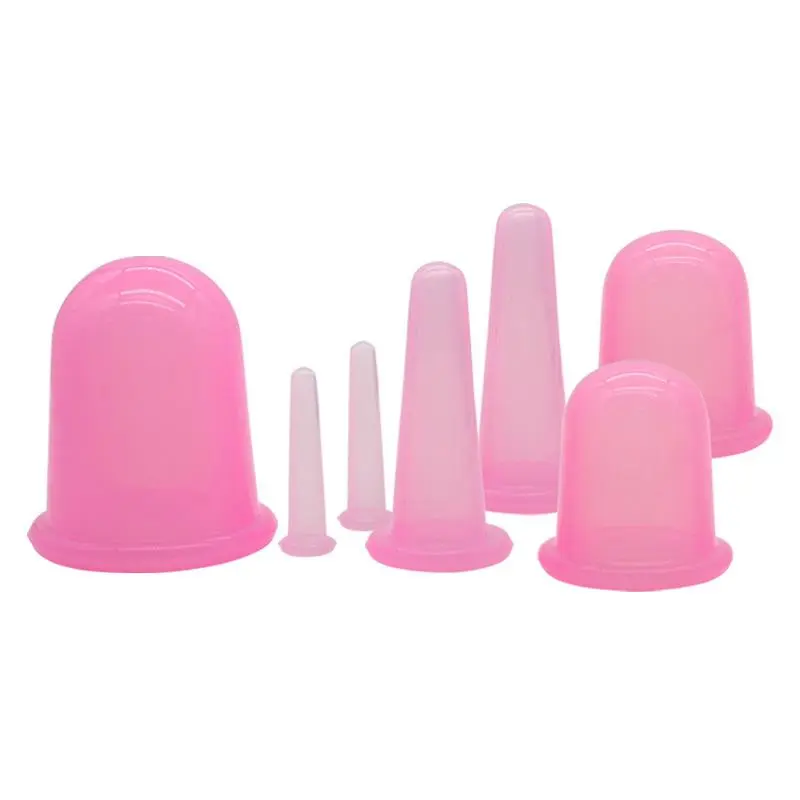 7 Piece Silicone Cupping Therapy Set, Skin Care Tool, Anti-Fatigue Vacuum Suction Cups, Facial Massager, Body and Face, Adult Home Use