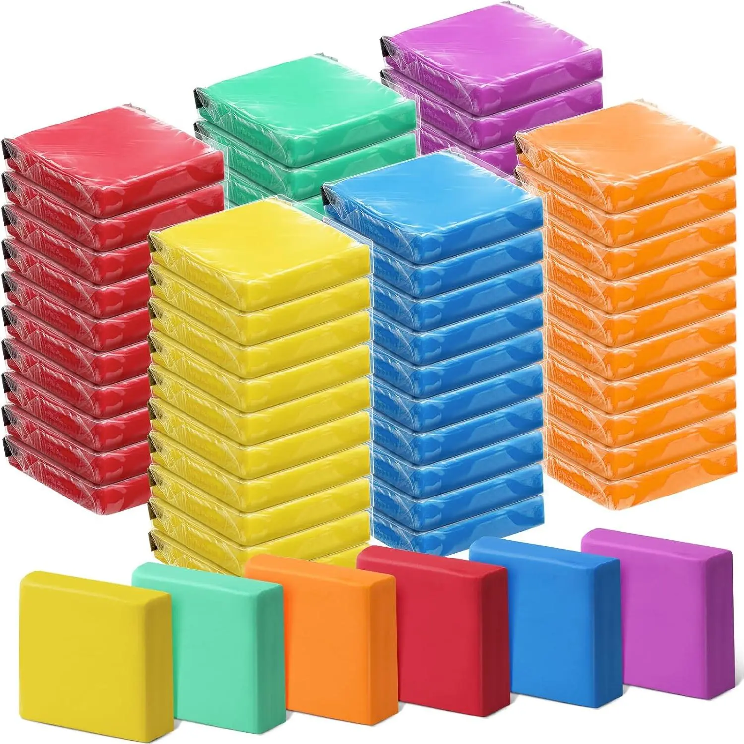 60 Pack Kneaded Rubber Erasers Bulk Colorful Drawing Art Moldable Kneaded Sketching Erasers for Artists Blend, Shade, Smooth, Correct, and Brighten Your Sketches and Drawings