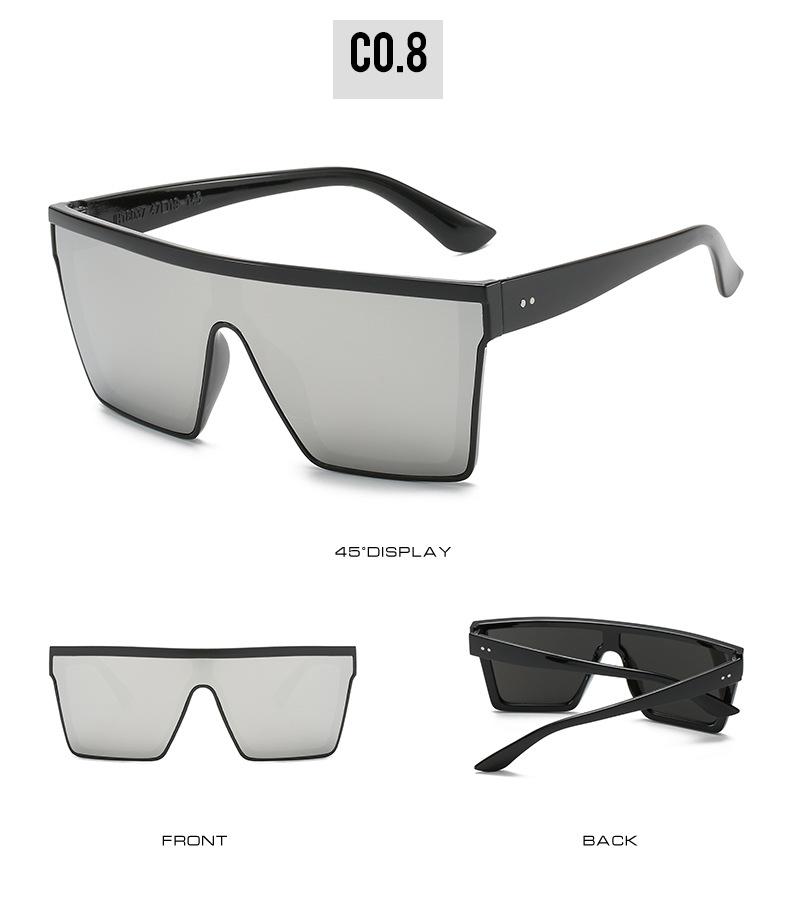 Vintage Male Flat Top Sunglasses Men Brand Black Square Shades UV400 Gradient Sun Glasses For Women Cool One Piece Designer