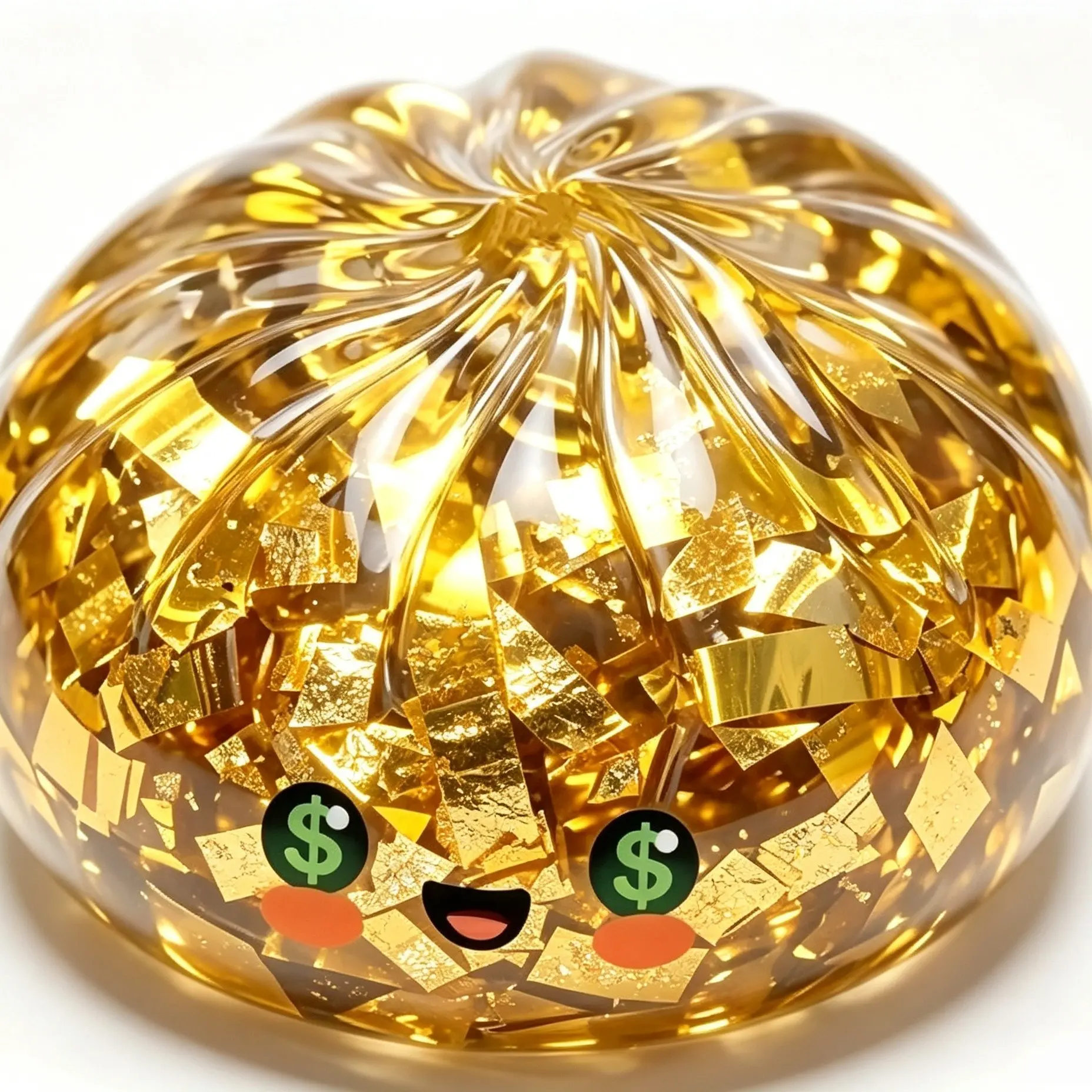 Golden Wealth Stress Relief Toy, Gold Foil Pressure Release Baozi Toy with Steamer Basket, Fun and Relaxing Novelty Gift