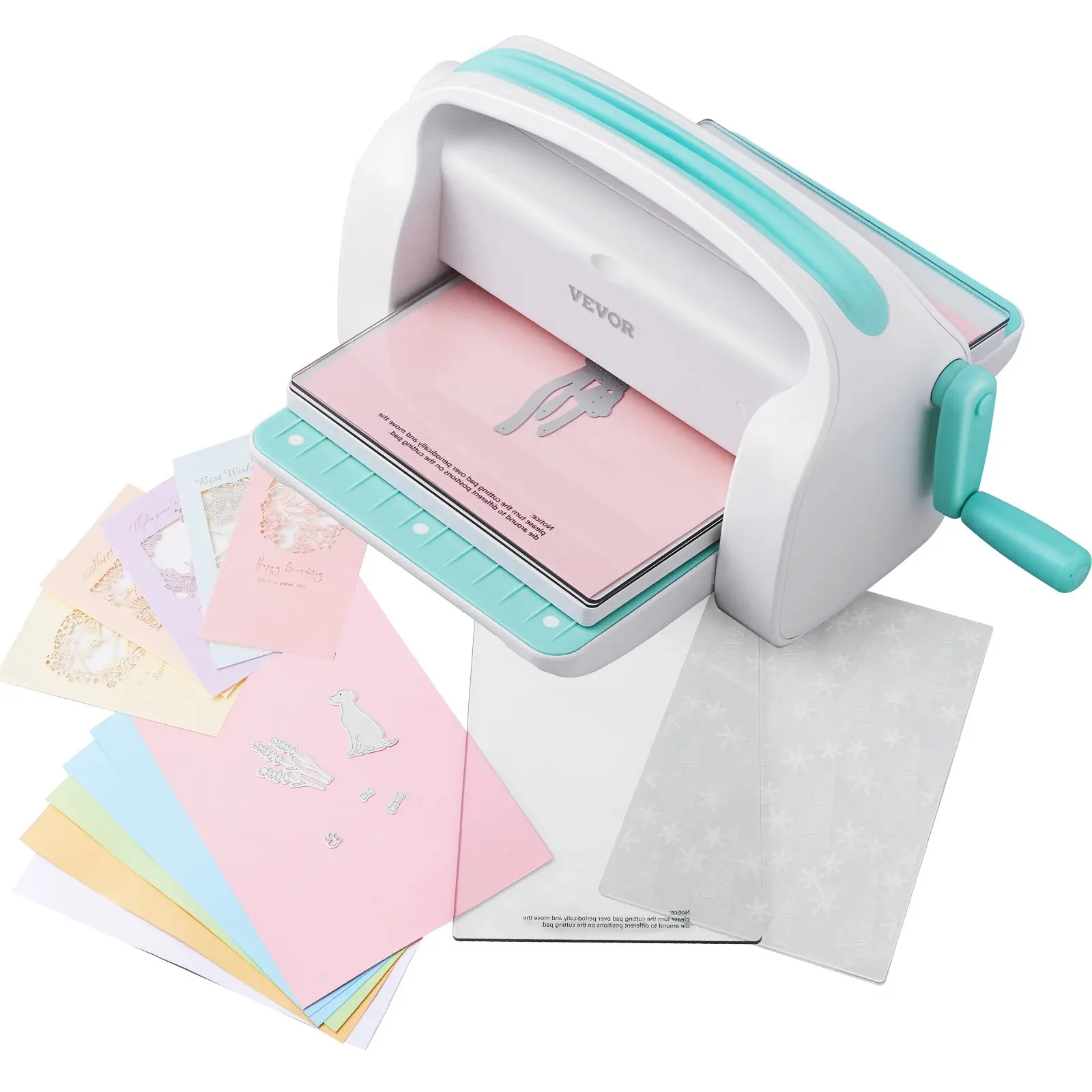 【DealsForYouDays】VEVOR Manual Die Cutting Embossing Machine, Portable Cut Machines, 9 inch Opening Scrapbooking Machine Full Kit Included, For Arts Crafts, Scrapbooking, Card Making and Crafting, White