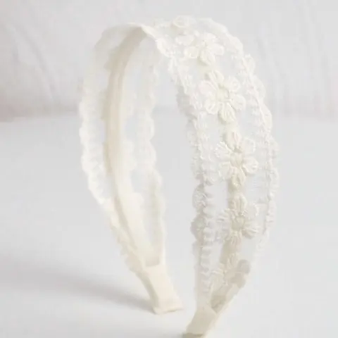 Embroidered Lace Headband, Wide Floral Design, Bohemian Style Hair Accessory, Perfect for Women, Valentine's Day Gift Idea